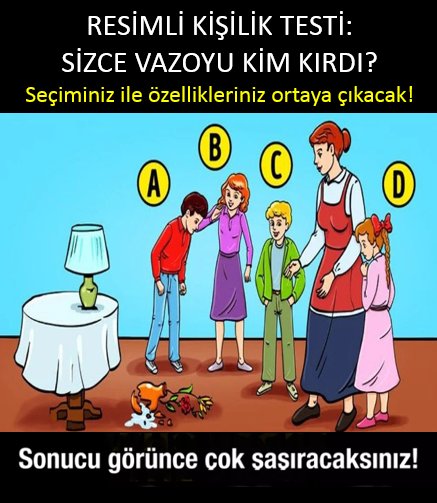  Sizce vazoyu kim kırdı? Cevabınız Kişiliğinizi Ortaya Çıkartacak