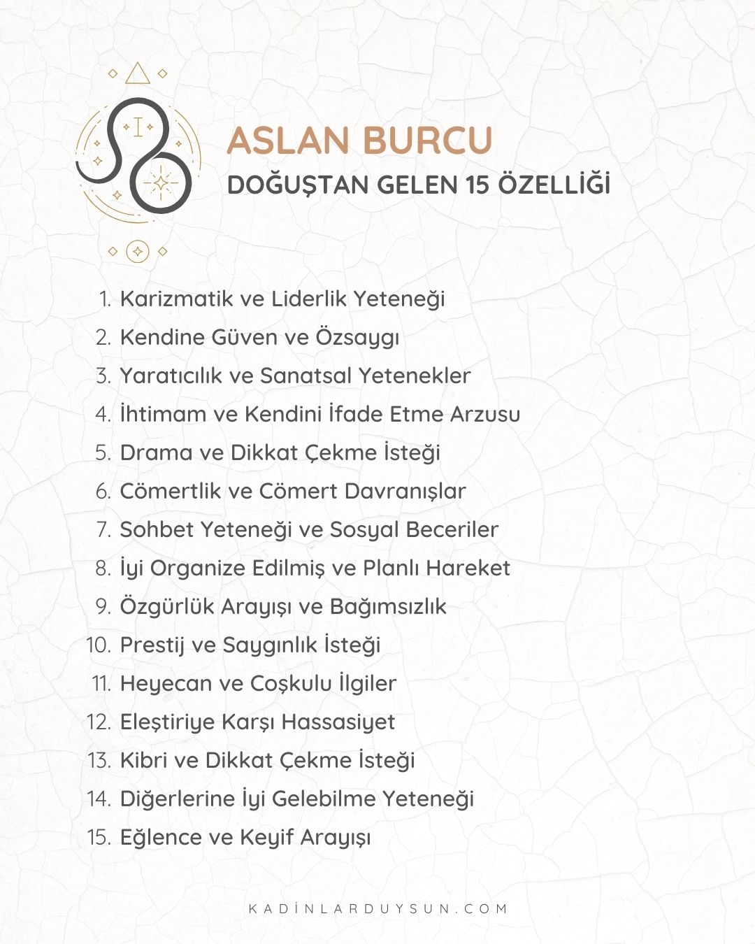 Burçların Doğuştan Gelen 15 Özelliği