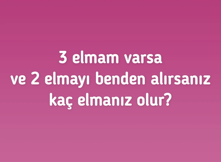 Beyninizi Çalıştıracak Mantık Bilmecesi