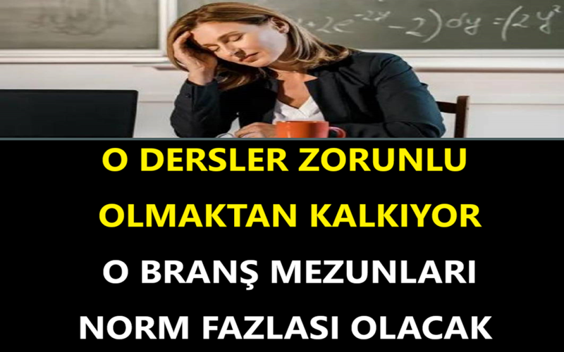 O Dersler Zorunlu Olmaktan Kalkıyor, O Branş Mezunları Norm Fazlası Olacak